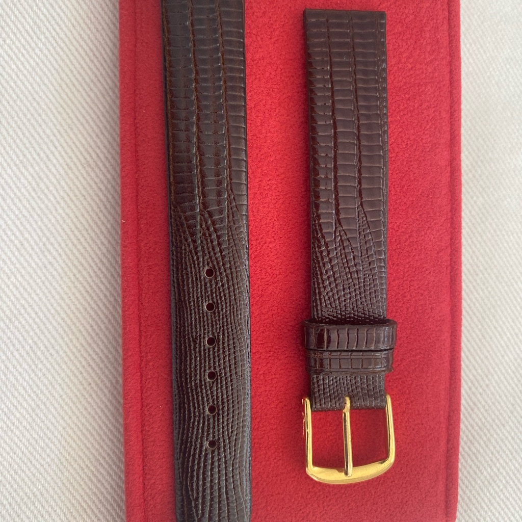 Elegant Brown Leather Belt With Gold Buckle Spidel 16mm Vintage